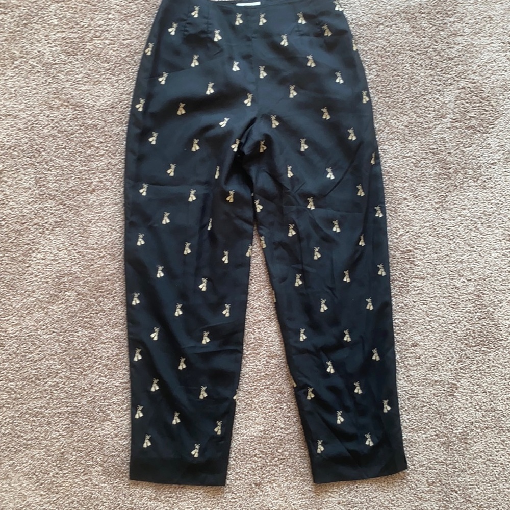Talbots women’s silk pants with tassel print